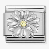 Nomination Classic Silver CZ Yellow Daisy Charm