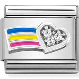 Nomination Classic CZ Enamel Rainbow Heart Charm