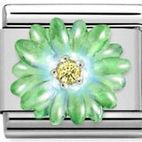 Nomination Classic CZ Enamel Green Flower Charm