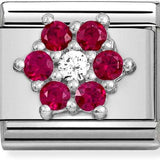 Nomination Classic CZ Red Flower Charm