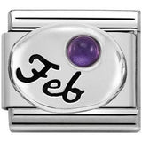Nomination Classic Silver February Birthstone Amethyst Charm