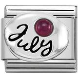 Nomination Classic Silver July Birthstone Ruby Charm
