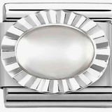 Nomination Classic Silver Oval Diamond Cut Moonstone Charm