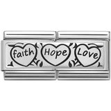Nomination Classic Silver Faith Hope and Love Double Charm