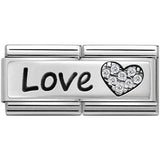 Nomination Classic Silver CZ Love Double Charm