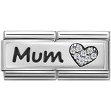 Nomination Classic Silver CZ Mum Double Charm