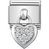 Nomination Classic Silver CZ Heart Drop Charm