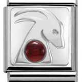 Nomination Big Size Silver Garnet Zodiac Capricorn Charm SALE