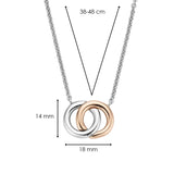 Ti Sento Entwined Circles Rose Gold Plated Pendant Necklace SALE