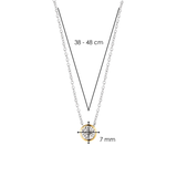 Ti Sento Petite Solitaire Rubover CZ Gold Plated Pendant Necklace