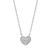 Ti Sento Heart Shape Petite CZ Pendant Necklace