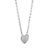 Ti Sento Heart Shape Petite CZ Pendant Necklace