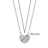 Ti Sento Heart Shape Petite CZ Pendant Necklace