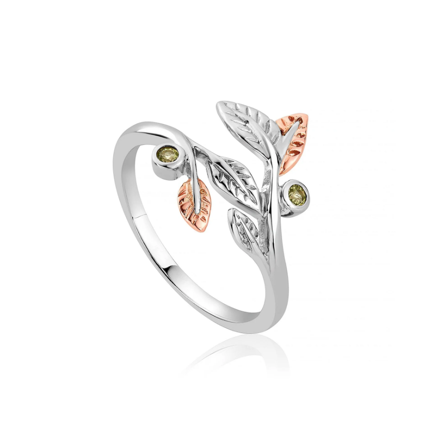 Clogau Gold Sterling Silver Awelon Peridot Ring SALE