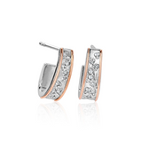 Clogau Cariad Silver Topaz Sparkle Half Hoop Earrings