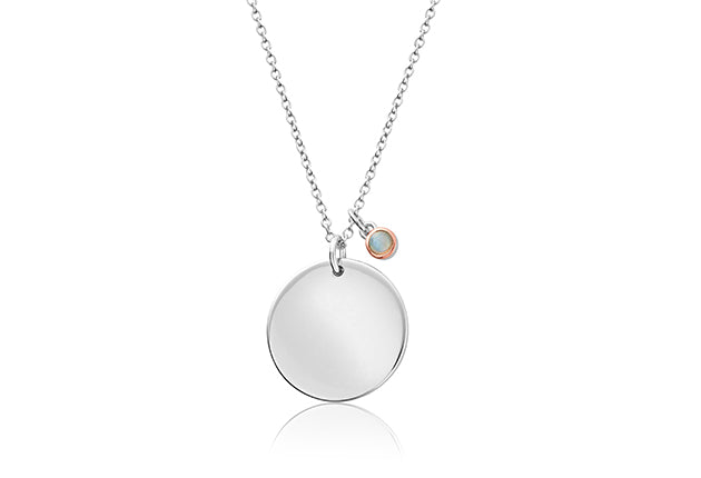 Clogau Celebration Silver Birthstone Disc Pendant SALE