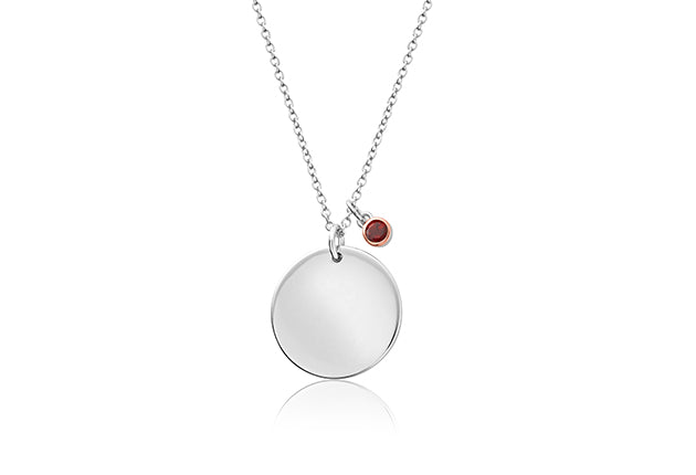 Clogau Celebration Silver Birthstone Disc Pendant SALE