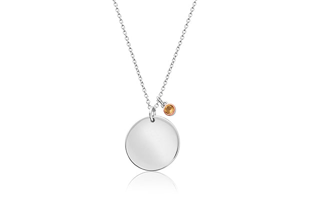 Clogau Celebration Silver Birthstone Disc Pendant SALE