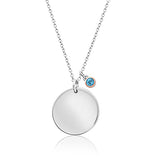 Clogau Celebration Silver Birthstone Disc Pendant SALE