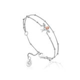 Clogau Nature's Wonder Silver Honey Bee Double Bracelet