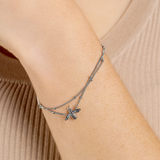 Clogau Nature's Wonder Silver Honey Bee Double Bracelet