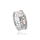 Clogau Nature's Wonder Silver Honey Bee Honeycomb Ring SALE