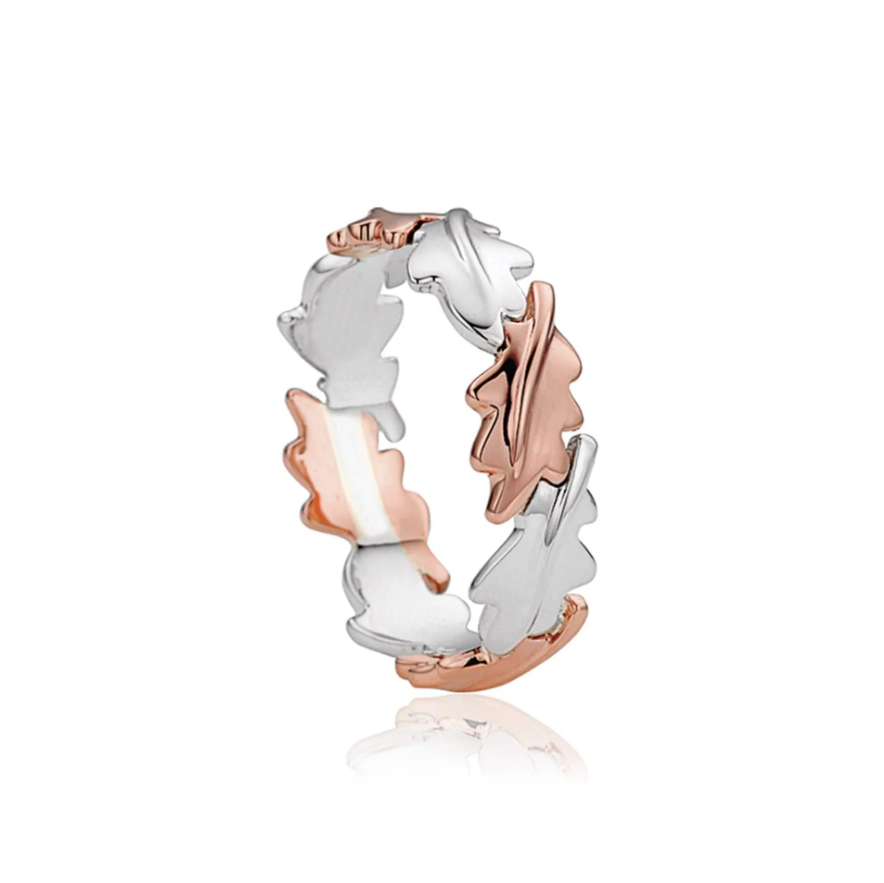 Clogau Royal Clogau Silver Oak Leaf Band Ring SALE