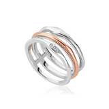 Clogau Gold Sterling Silver Ripples Triple Band Ring SALE