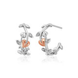 Clogau Tree of Life Sterling Silver Topaz Vine Hoop Earrings