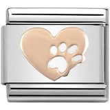 Nomination Classic Rose Gold Pawprint Heart Charm