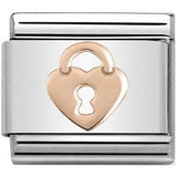 Nomination Classic Rose Gold Padlock Heart Charm