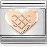 Nomination Classic Rose Gold Celtic Knot Heart Charm