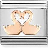 Nomination Classic Rose Gold Swans Mate For Life Charm