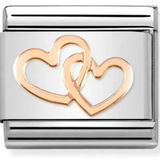 Nomination Classic Rose Gold Linking Double Heart Charm