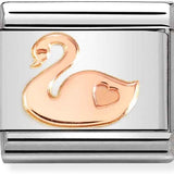 Nomination Classic Rose Gold Swan With Heart Charm