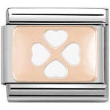 Nomination Classic Rose Gold Enamel White Clover Charm SALE