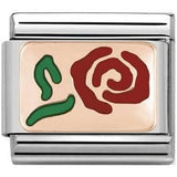 Nomination Classic Rose Gold Enamel Red Rose Charm