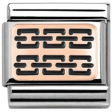 Nomination Classic Rose Gold Enamel Black Chain Link Pattern Charm SALE