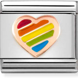 Nomination Classic Rose Gold Enamel Rainbow Heart Charm