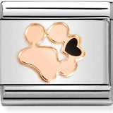 Nomination Classic Rose Gold Enamel Paw Print Charm