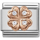 Nomination Classic Rose Gold CZ Clover Charm