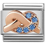 Nomination Classic Rose Gold CZ Baby Blue Knot Charm
