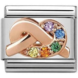Nomination Classic Rose Gold CZ Rainbow Knot Charm
