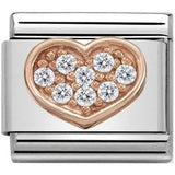 Nomination Classic Rose Gold CZ Heart Charm