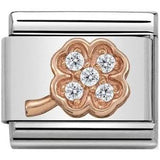 Nomination Classic Rose Gold CZ Shamrock Charm