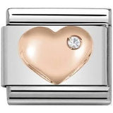 Nomination Classic Rose Gold CZ Raised Heart Charm