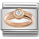 Nomination Classic Rose Gold CZ Engagement Ring Charm