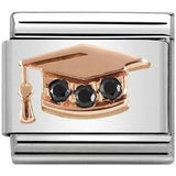 Nomination Classic Rose Gold CZ Graduation Cap Charm