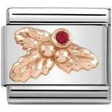 Nomination Classic Rose Gold CZ Christmas Holly Charm SALE