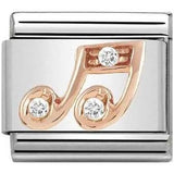Nomination Classic Rose Gold CZ Music Note Charm
